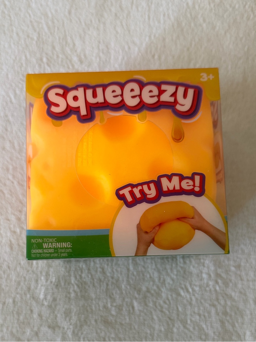 NIB Squeeezy brand Cheese Squishy Toy